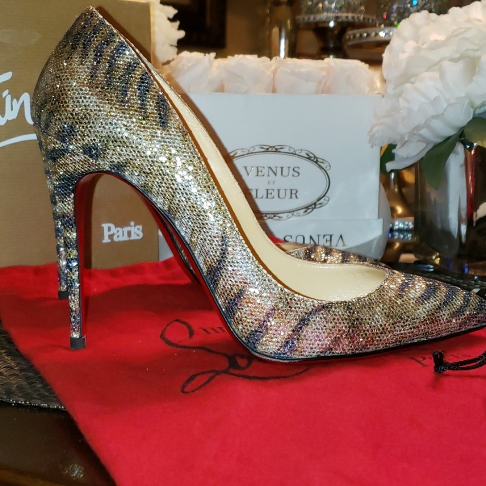 👠CHRISTIAN LOUBOUTIN Pigalles 100 Glitter Sirene